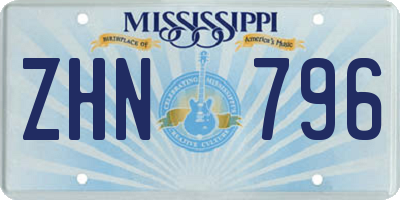 MS license plate ZHN796