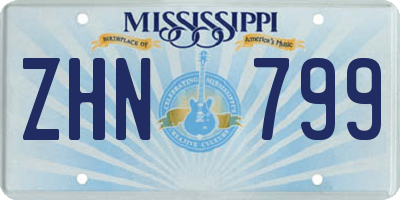 MS license plate ZHN799