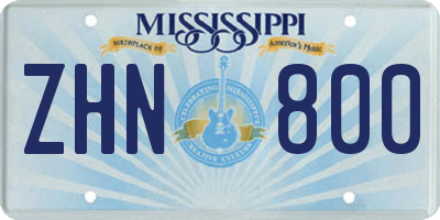 MS license plate ZHN800