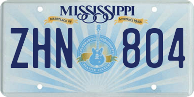MS license plate ZHN804