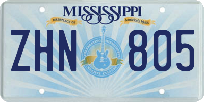 MS license plate ZHN805