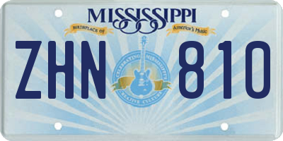 MS license plate ZHN810