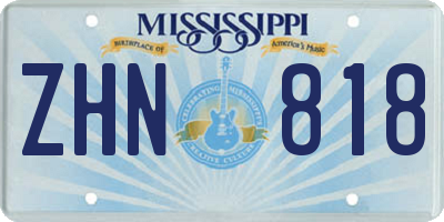 MS license plate ZHN818