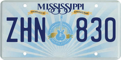 MS license plate ZHN830