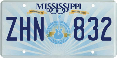 MS license plate ZHN832
