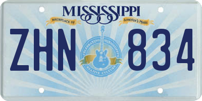 MS license plate ZHN834