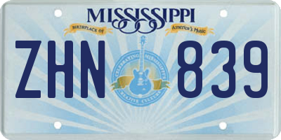 MS license plate ZHN839