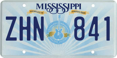MS license plate ZHN841