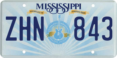 MS license plate ZHN843