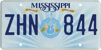 MS license plate ZHN844