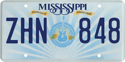 MS license plate ZHN848