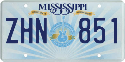 MS license plate ZHN851