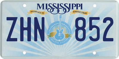 MS license plate ZHN852