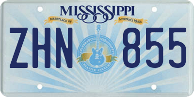 MS license plate ZHN855