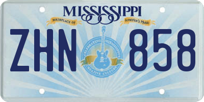 MS license plate ZHN858