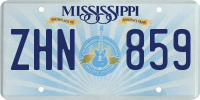 MS license plate ZHN859