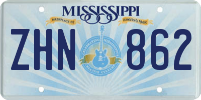 MS license plate ZHN862