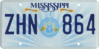 MS license plate ZHN864