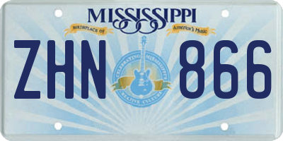 MS license plate ZHN866