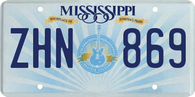 MS license plate ZHN869