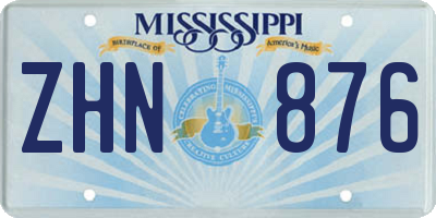 MS license plate ZHN876