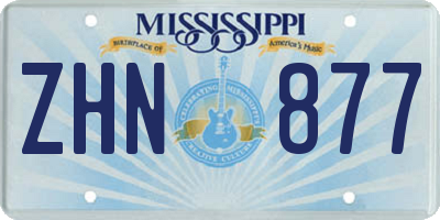MS license plate ZHN877
