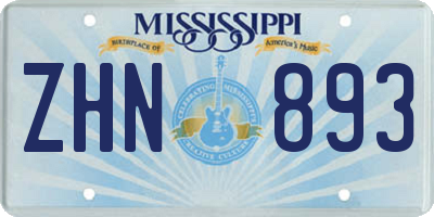 MS license plate ZHN893