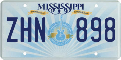 MS license plate ZHN898