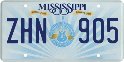 MS license plate ZHN905