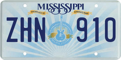 MS license plate ZHN910