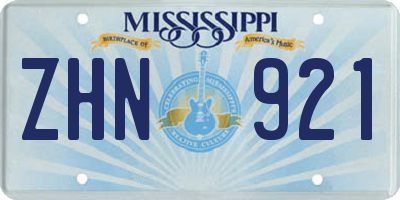 MS license plate ZHN921