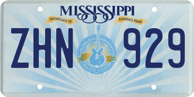 MS license plate ZHN929