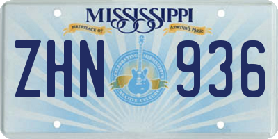 MS license plate ZHN936