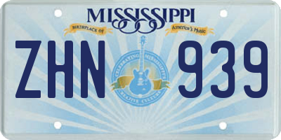 MS license plate ZHN939