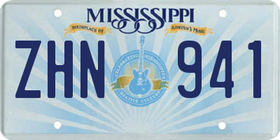 MS license plate ZHN941