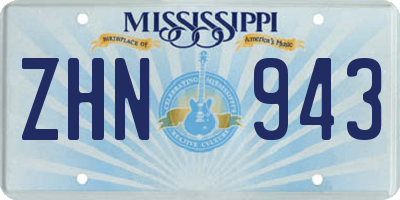 MS license plate ZHN943