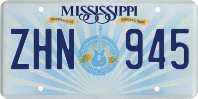 MS license plate ZHN945