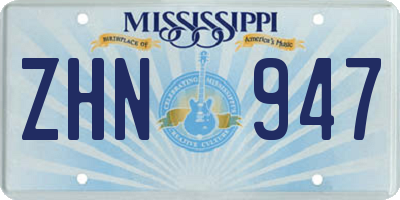 MS license plate ZHN947