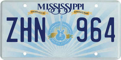 MS license plate ZHN964