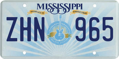 MS license plate ZHN965