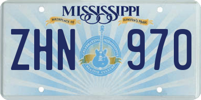 MS license plate ZHN970