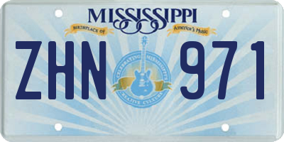 MS license plate ZHN971