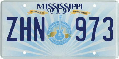 MS license plate ZHN973