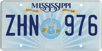 MS license plate ZHN976
