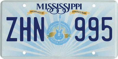 MS license plate ZHN995