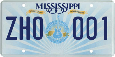 MS license plate ZHO001