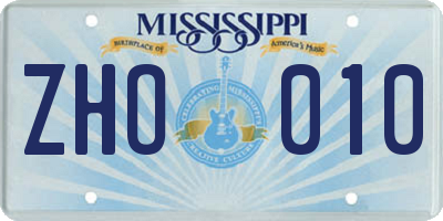 MS license plate ZHO010