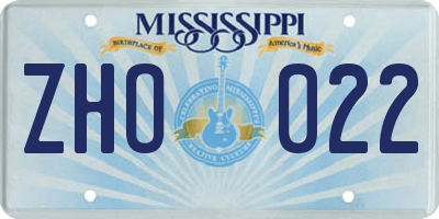 MS license plate ZHO022