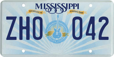 MS license plate ZHO042