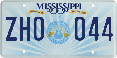MS license plate ZHO044